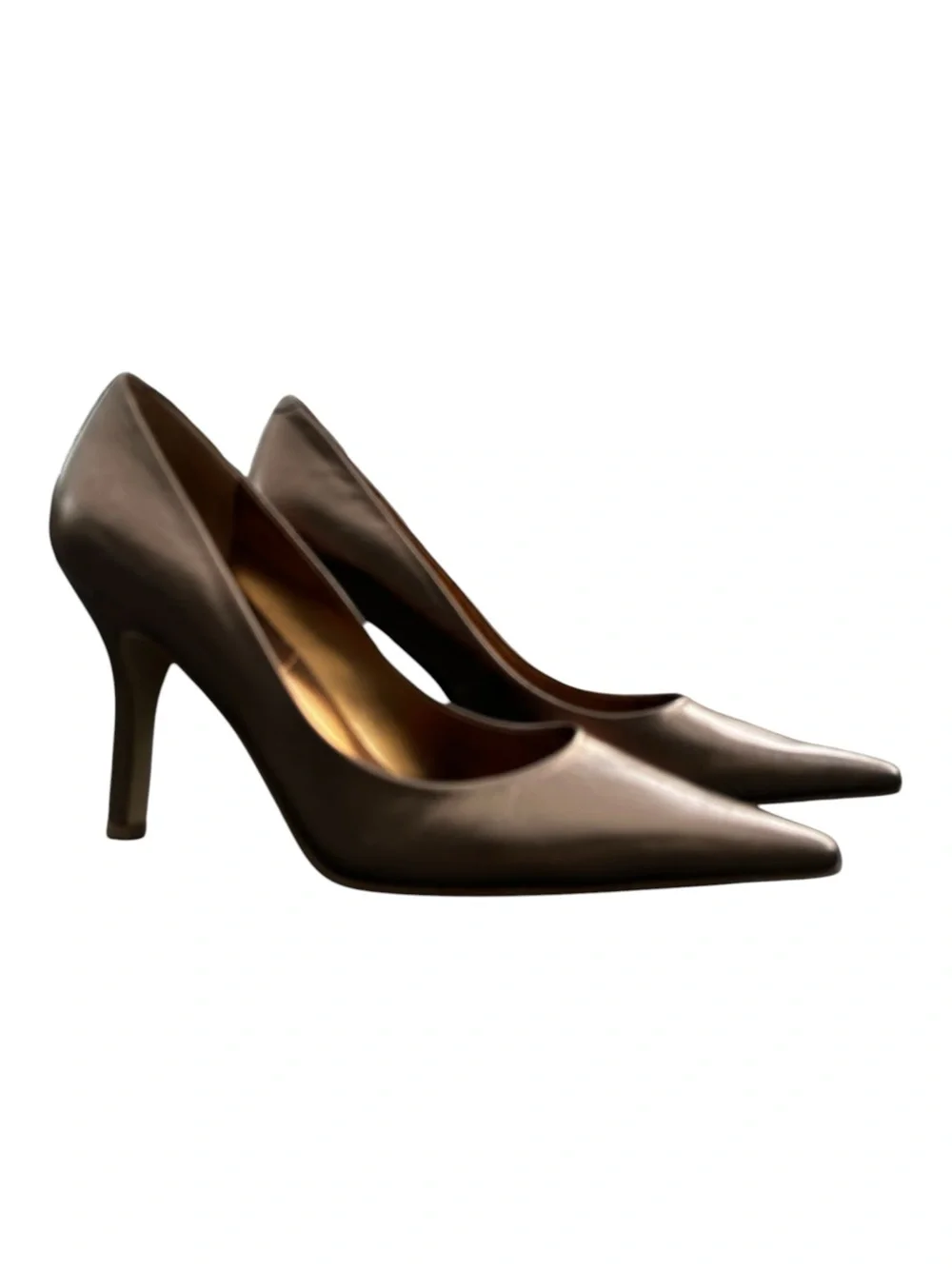Nine West Barbe Metallic Gold Pointed Toe Pumps Size 6M Heel 4 Inch
